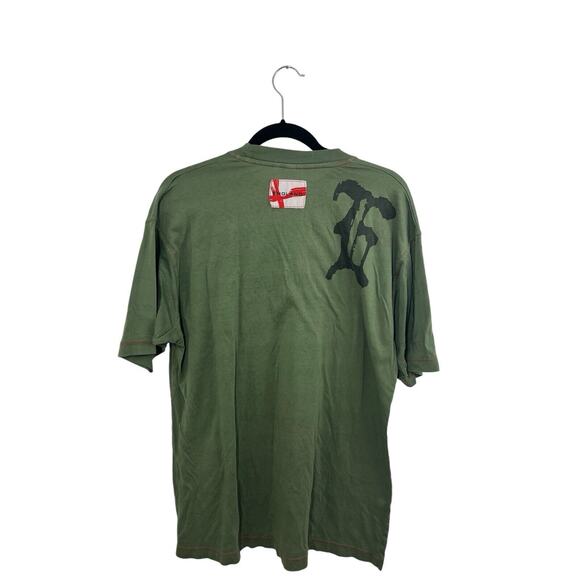 2006 England UK World Cup T-Shirt L XL Olive Green Red Soccer Blokecore - Picture 7 of 11